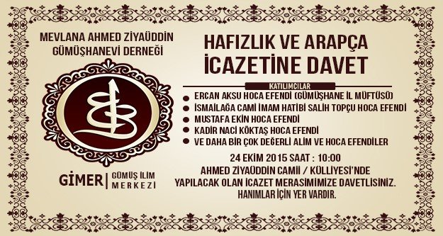 Gümüşhane’de icazet merasimi düzenlenecek