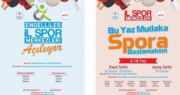 Gümüşhane’de 17 branşta yaz spor okulu açılacak