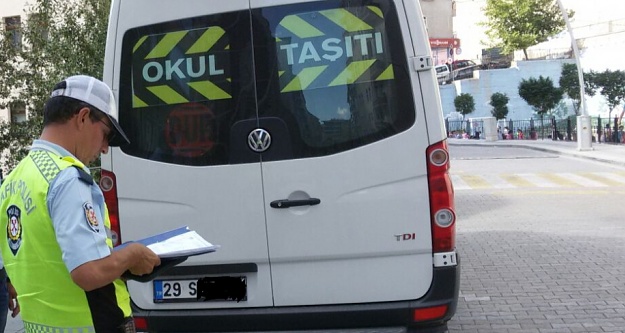 Okul servis araçları denetlendi