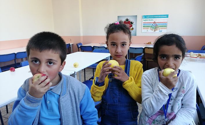 Bu okulda sağlık için günde bir elma yeniliyor