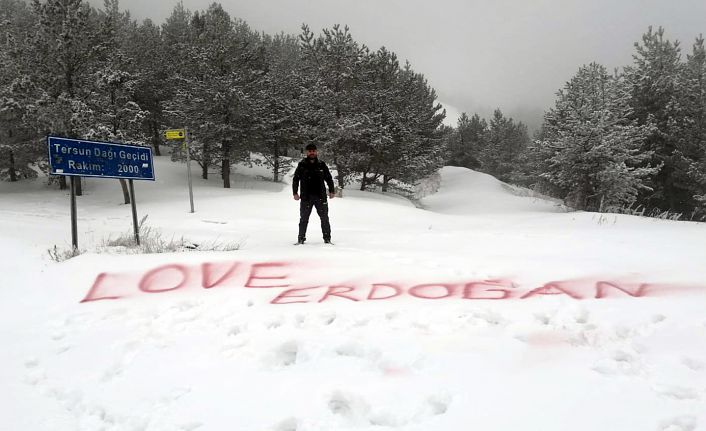 2 bin metreye ‘Love Erdoğan’ yazdı