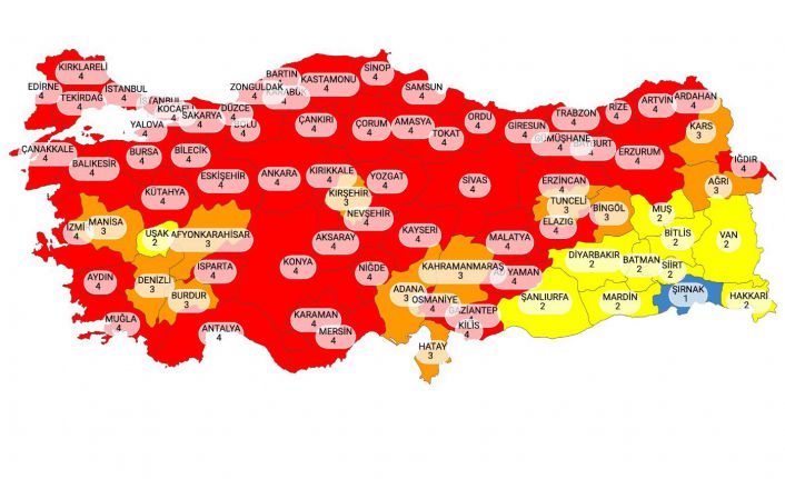 Gümüşhane yine KIRMIZI da kaldı