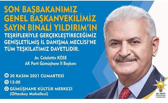 Son Başbakan Binali Yıldırım Gümüşhane’ye geliyor