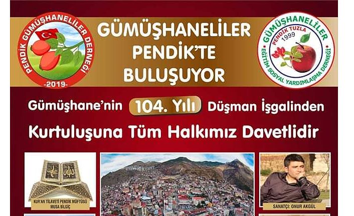 Gümüşhaneliler Pendik'te buluşacak