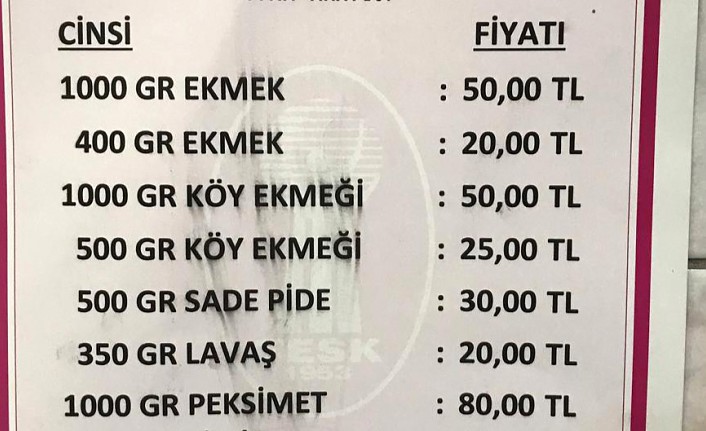 Ekmek zammı Valilikten döndü