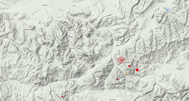 Kelkit’te 3,4 Büyüklüğünde Deprem
