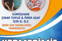 Bu kermes Ömer Asaf ve Çınar Topuz’a nefes olacak