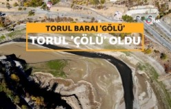 Torul Barajında göl yerini çöl manzarasına bıraktı