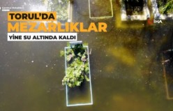 Torul’da baraj suları yükseldi mezarlıklar sular altında kaldı