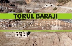 Torul Baraj gölü 45 metre çekildi