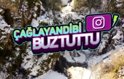 Gümüşhane’de Çağlayandibi Şelalesi buz tuttu