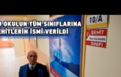 Bu okulun tüm sınıflarına şehitlerin adı verildi