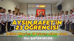 Minik yüreklerden büyük coşku: 23 öğrenci İstiklal Marşı’nın 10 kıtasını ezbere okudu