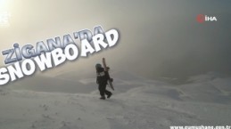 Zigana’nın zirvelerinde 5 yıldır devam eden snowboard keyfi