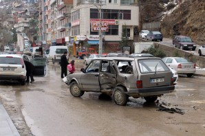 Gümüşhane'de korkutan kaza: 4 yaralı