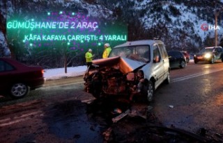 Gümüşhane’de iki araç kafa kafaya çarpıştı:...