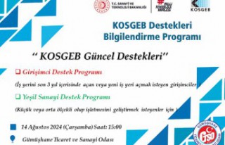 KOSGEB destekleri GTSO’da anlatılacak