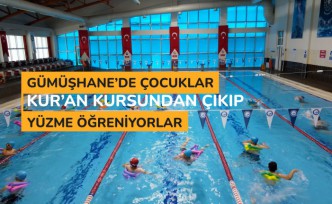 Gümüşhane’de çocuklar önce Kur'an kursuna sonra yüzme kursuna gidiyor