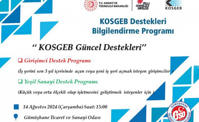 KOSGEB destekleri GTSO’da anlatılacak