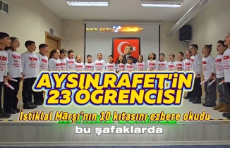 Minik yüreklerden büyük coşku: 23 öğrenci İstiklal Marşı’nın 10 kıtasını ezbere okudu