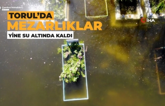 Torul’da baraj suları yükseldi mezarlıklar sular altında kaldı